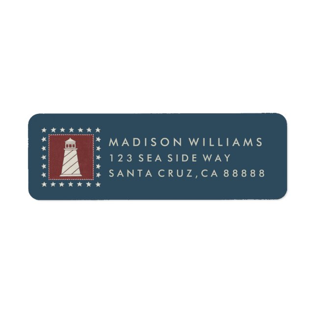 Coastal Art | Lighthouse on Red (Front)