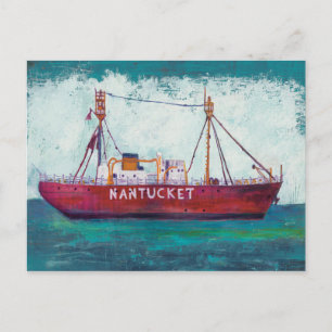 Coastal Art   Nantucket Lightship Postcard