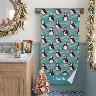 Coastal Baby Penguin Kids Bath Towel