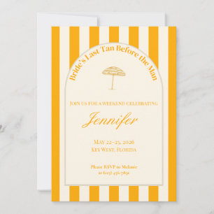 Coastal Bachelorette Invitation/Itinerary - Orange Invitation