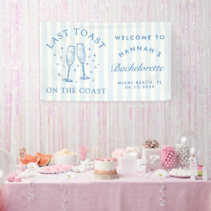 Coastal Bachelorette Modern Cocktail Party Blue Banner