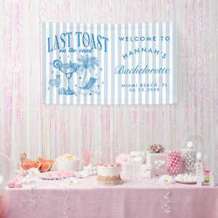 Coastal Bachelorette Modern Cocktail Party Blue Banner