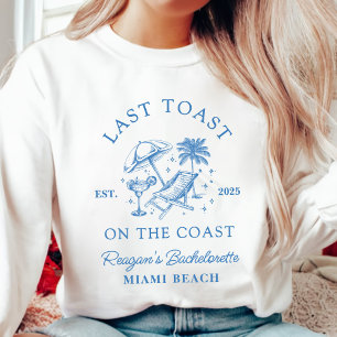 Coastal Bachelorette Modern Cocktail Party Blue Sweatshirt