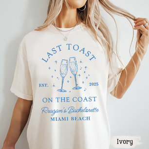 Coastal Bachelorette Modern Cocktail Party Blue T-Shirt