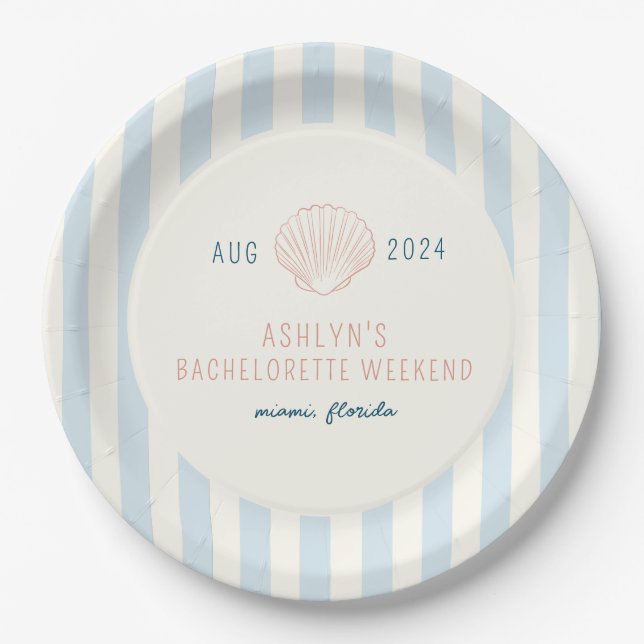Coastal Bachelorette Paper Plates (Front)