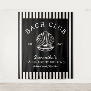 Coastal Bachelorette Party black cream bach club Tapestry