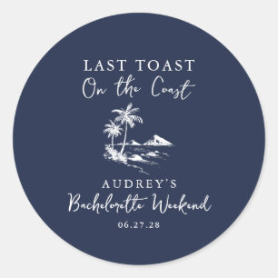 Coastal Bachelorette Party Classic Round Sticker