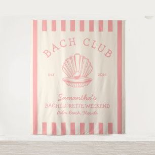 Coastal Bachelorette Party pink Backdrop bach club Tapestry