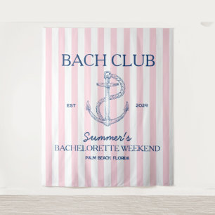 Coastal Bachelorette retro modern anchor bach club Tapestry