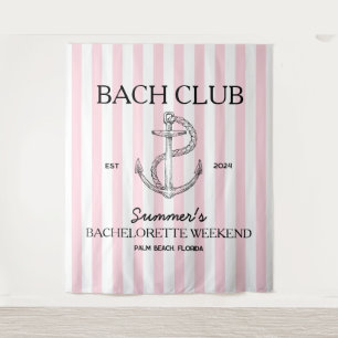 Coastal Bachelorette retro modern anchor bach club Tapestry