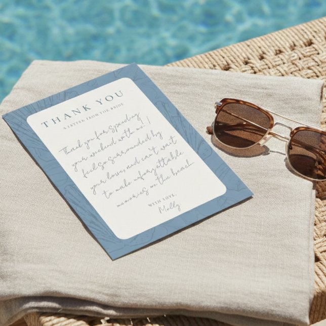 Coastal Bachelorette Thank You Letter  Invitation (Coastal Bachelorette Thank You Letter Invitation)