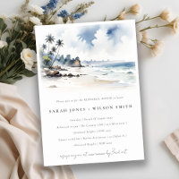 Coastal Bali Beach Palm Trees Rehearsal Dinner
