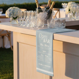 Coastal Bar Menu Wedding Reception Decor Banner