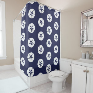 Coastal Bathroom Blue White Sand Dollar Sea Shell