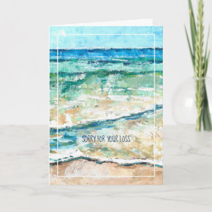 Coastal Beach Abstract Painted Art Sympathy Card