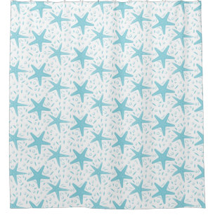 Coastal Beach Aqua Blue Starfish Pattern