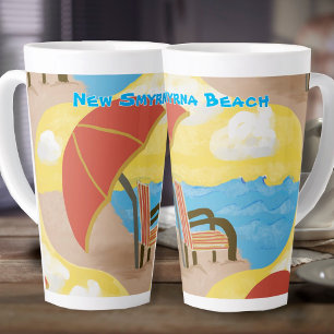 Coastal Beach Chair Custom Latte Mug