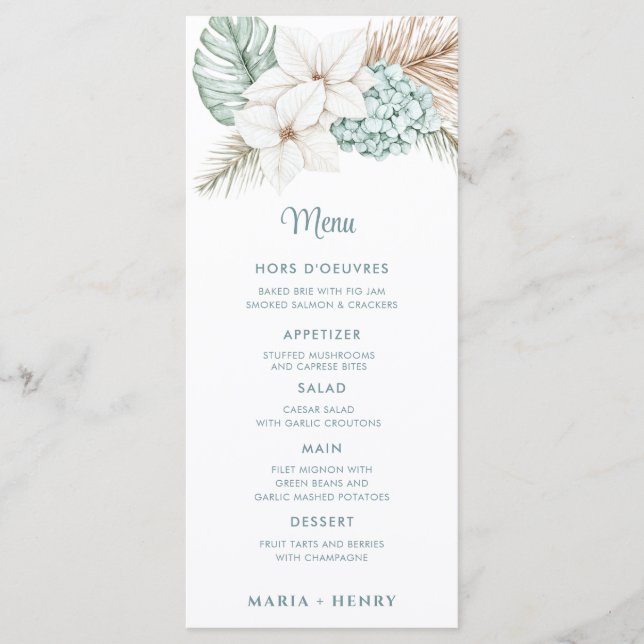 Coastal Beach Christmas Menu (Devant)
