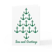 Coastal Beach Christmas Nautical Anchor Tree