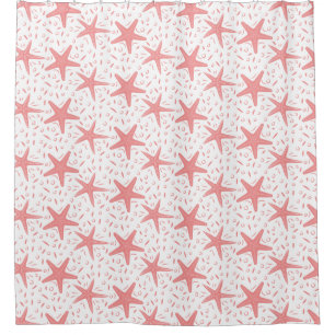 Coastal Beach Coral Starfish Pattern