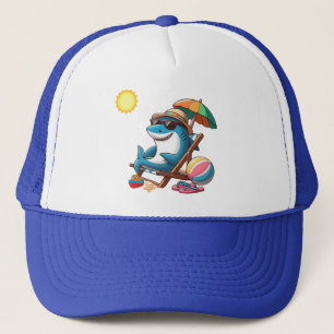 Coastal/Beach cute cartoon shark Trucker Hat