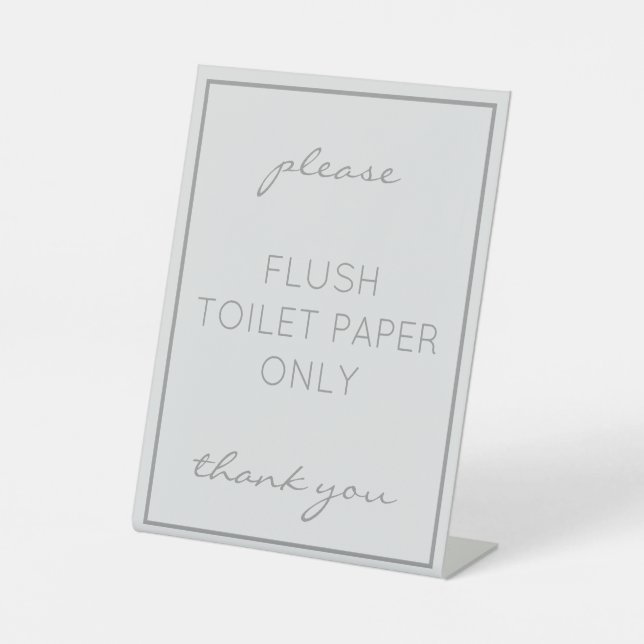 Coastal Beach Grey Bathroom Septic Counter Sign (Front)