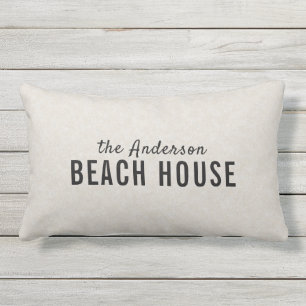 Coastal "Beach House" Custom Outdoor Lumbar Pillow