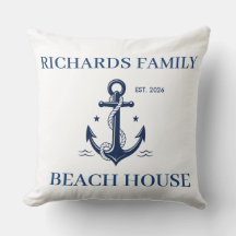 Coastal Beach House Personalized Family Name
