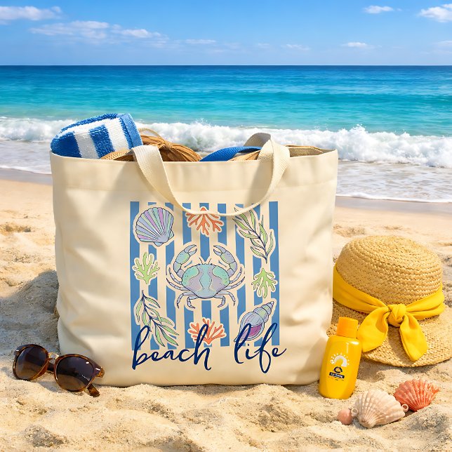 Coastal Beach Life Summer Tote Bag (Creator Uploaded)