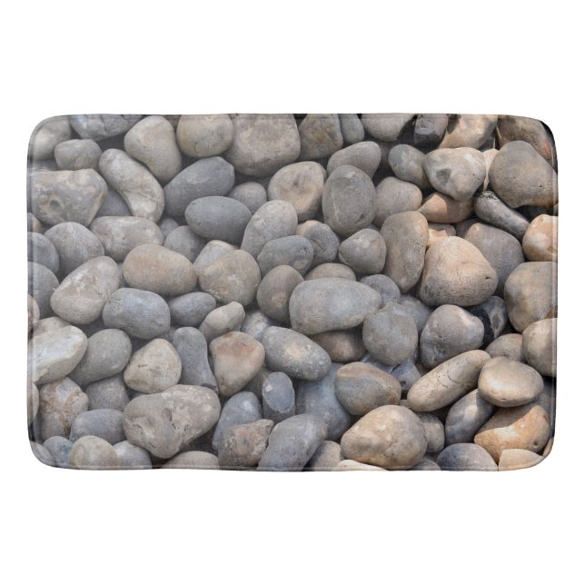 Coastal Beach Lover Pebbles Textured Bath Mat (Front)