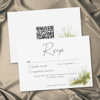 Coastal Beach Modern Watercolor Wedding QR