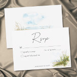 Coastal Beach Modern Watercolor Wedding RSVP Card<br><div class="desc">This elegant beach watercolor wedding response card without dinner choices card featuring tranquil shores. Perfect for seaside weddings,  this minimalist coastal design offers a romantic,  modern look that sets the tone for a relaxed yet refined celebration. Created by Simply Farmhouse Press.</div>