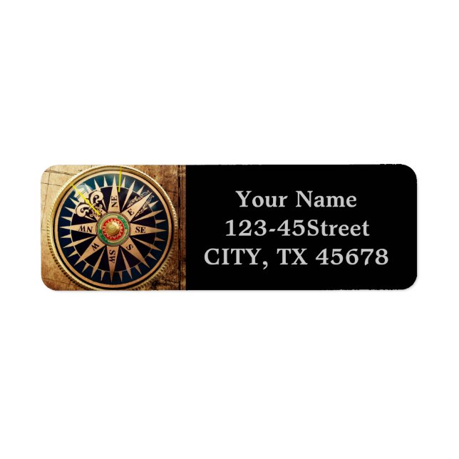 coastal beach nautical antique compass (Front)