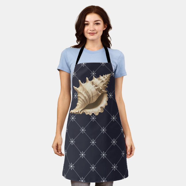Coastal/beach/nautical seashell  apron (Worn)