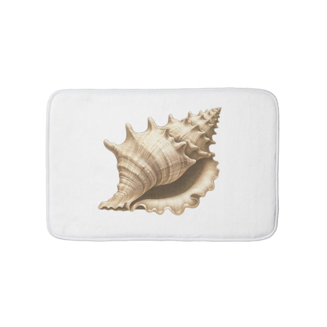 Coastal/beach/nautical seashell  bath mat (Front)