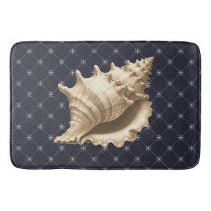 Coastal/beach/nautical seashell bath mat