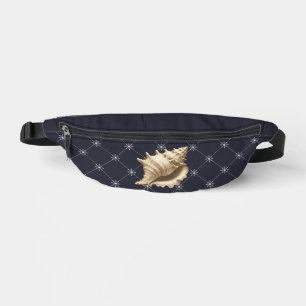 Coastal/beach/nautical seashell fanny pack