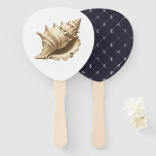 Coastal/beach/nautical seashell hand fan