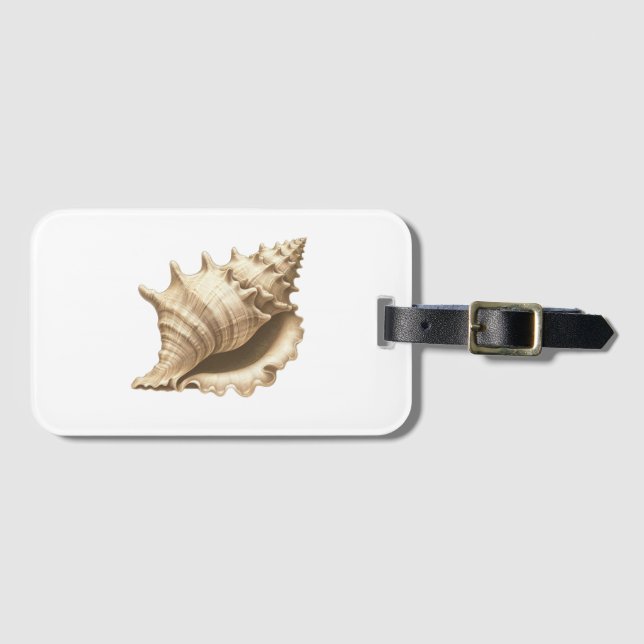 Coastal/beach/nautical seashell  luggage tag (Front Horizontal)