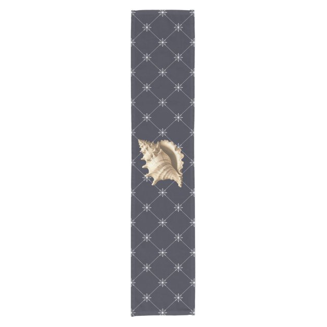 Coastal/beach/nautical seashell  short table runner (Front)