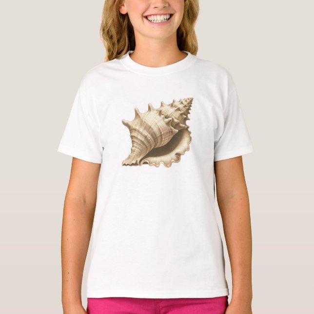 Coastal/beach/nautical seashell  T-Shirt (Front)
