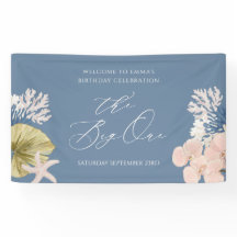 Coastal Beach One First Birthday Welcome Banner