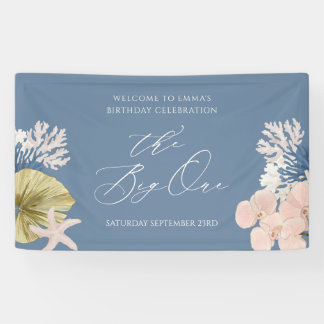 Coastal Beach One First Birthday Welcome Banner