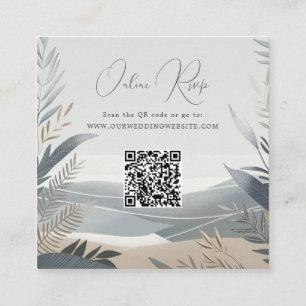 Coastal beach online rsvp square business card