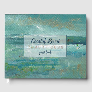 Coastal Beach Painting Vacation Rental Guest Book