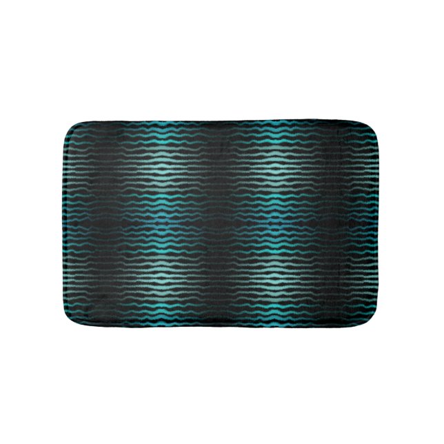 Coastal Beach Salty Turquoise Waves Abstract Art  Bath Mat (Front)