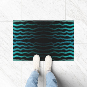 Coastal Beach Salty Turquoise Waves Abstract Art  Doormat