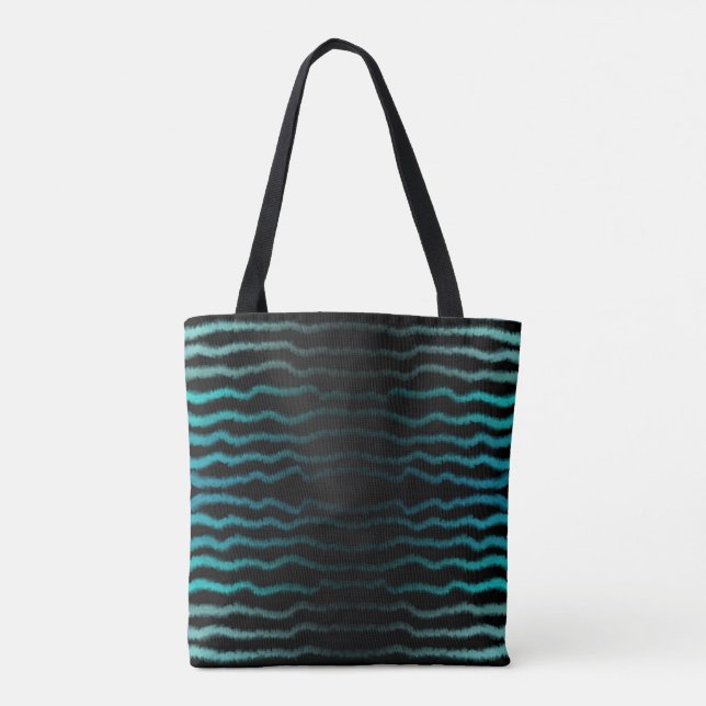 Coastal Beach Salty Turquoise Waves Abstract Art Tote Bag (Back)