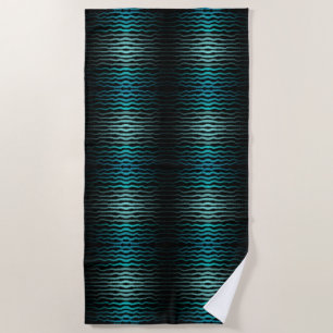 Coastal Beach Salty Turquoise Waves Abstract Art Towel