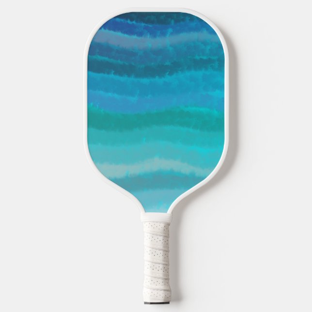 Coastal Beach Salty Waves On Turquoise Pickleball Paddle (Front)